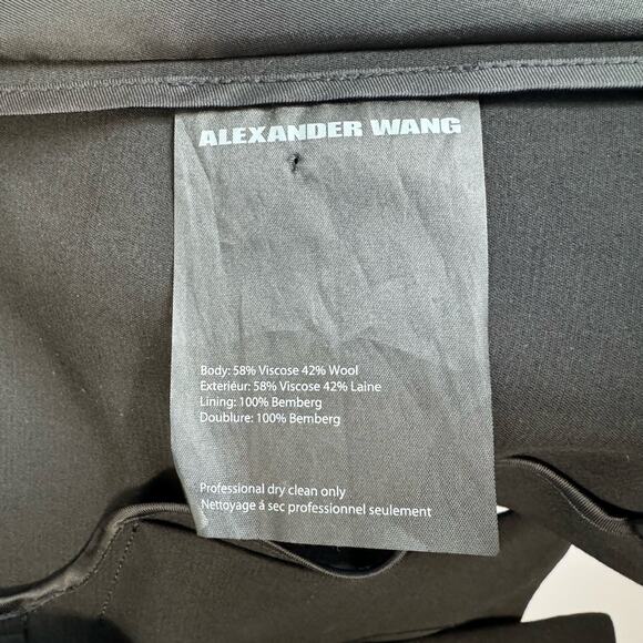 Alexander Wang Black Single Breasted Blazer Structure Wool Blend Women's 4 - Picture 9 of 10